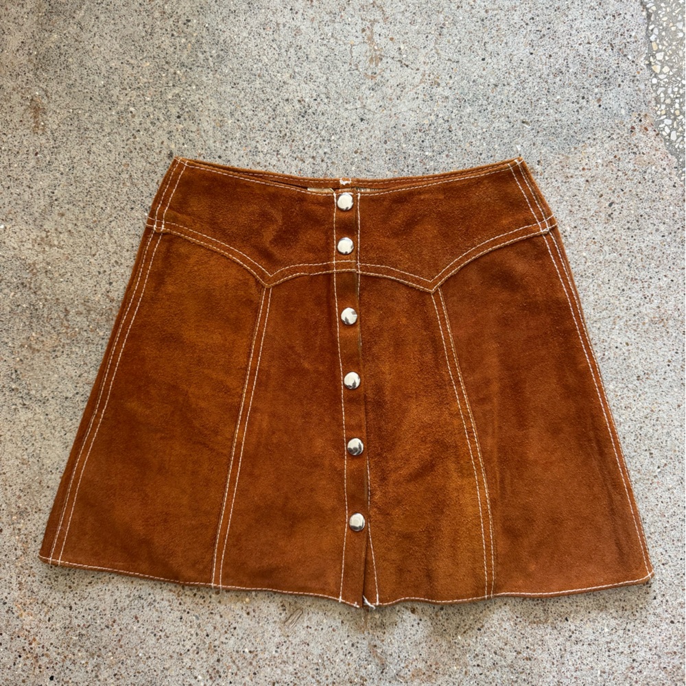 Vintage Brown Suede mini skirt